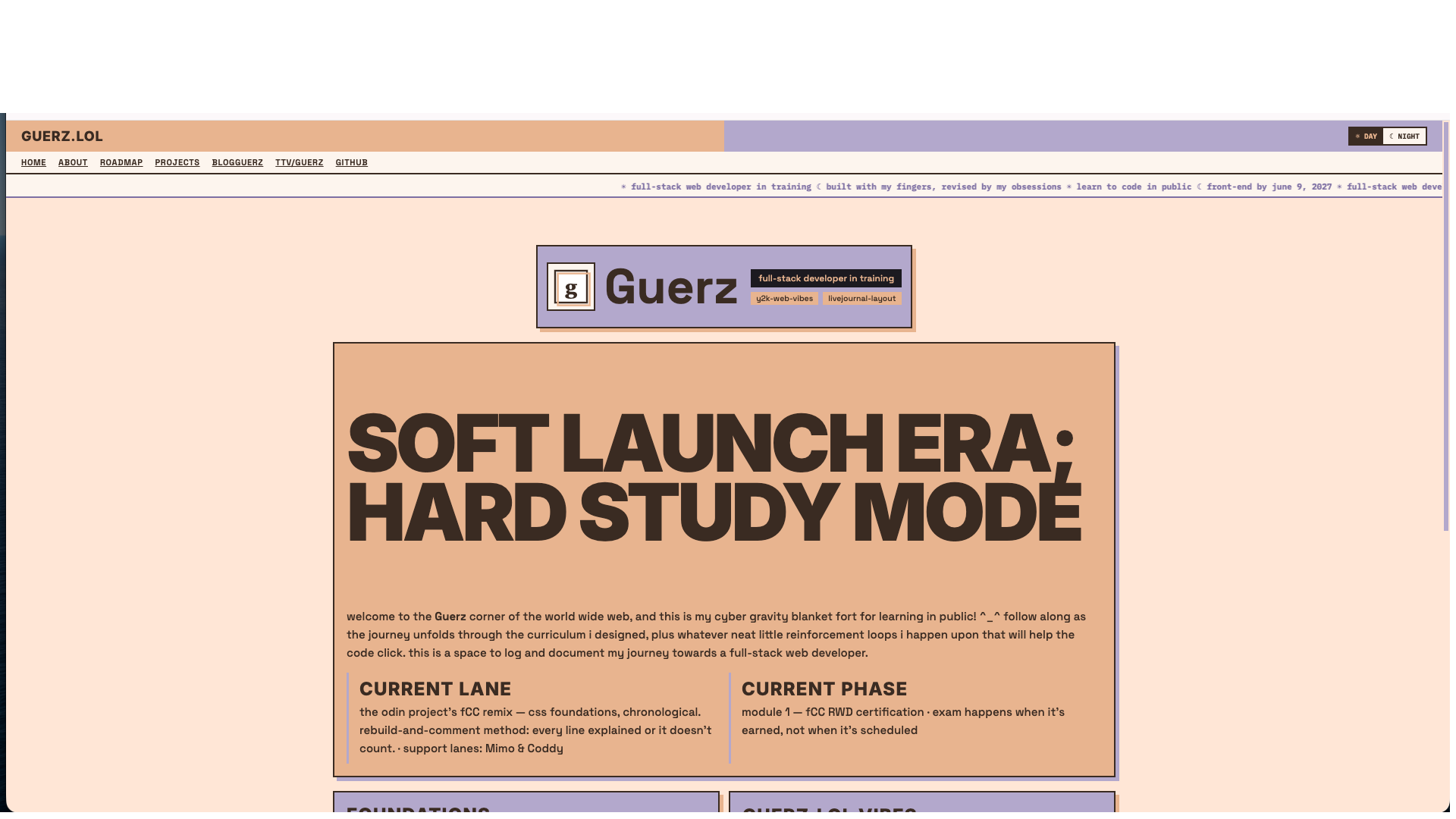 guerz.lol v3.0 homepage